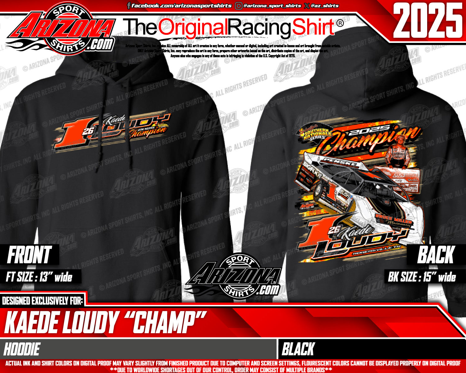 Black Kaede Loudy Southern Nationals Champion Hooded Sweatshirt