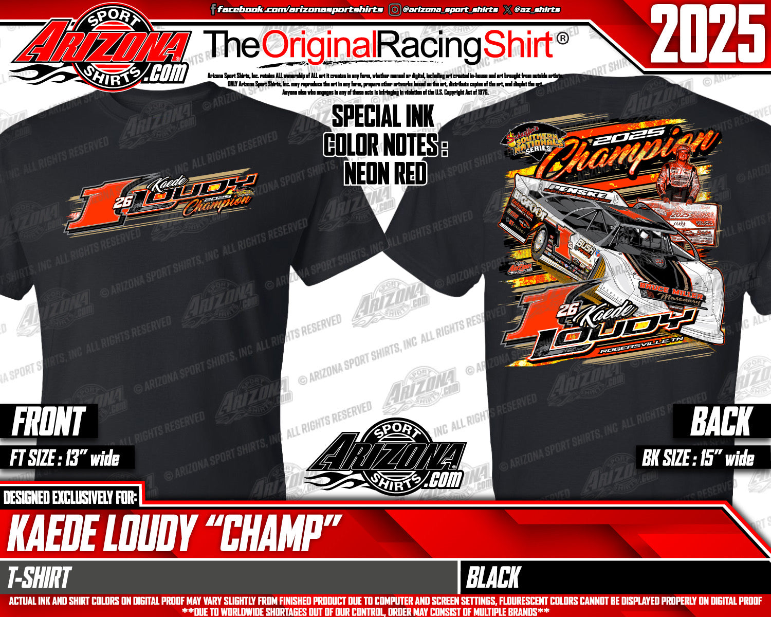 Black Kaede Loudy Southern Nationals Champion Short Sleeve Tee